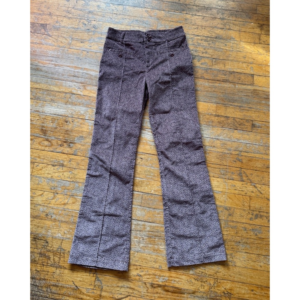 NWOT- Free People - City Line Slim Pants $178 SIZE 8 -Chocolate Combo High-Rise - Picture 2 of 7